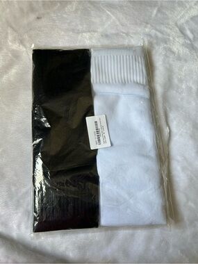 Men's Athletic Crew Socks 2-Pack - Black & White